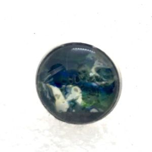 Brooch pin hand painted glass dome handcrafted